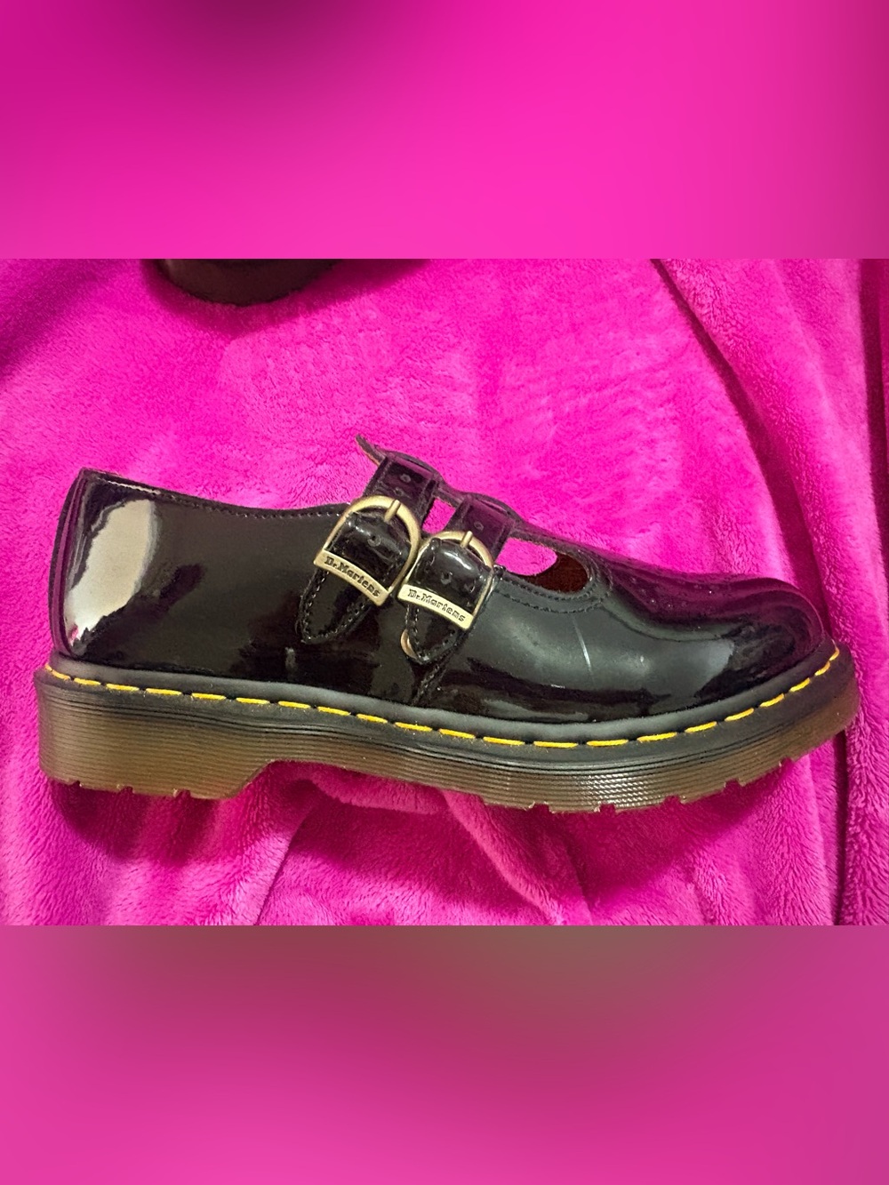 Dr. Martens Black Patent Double-Buckle Mary Jane Flats